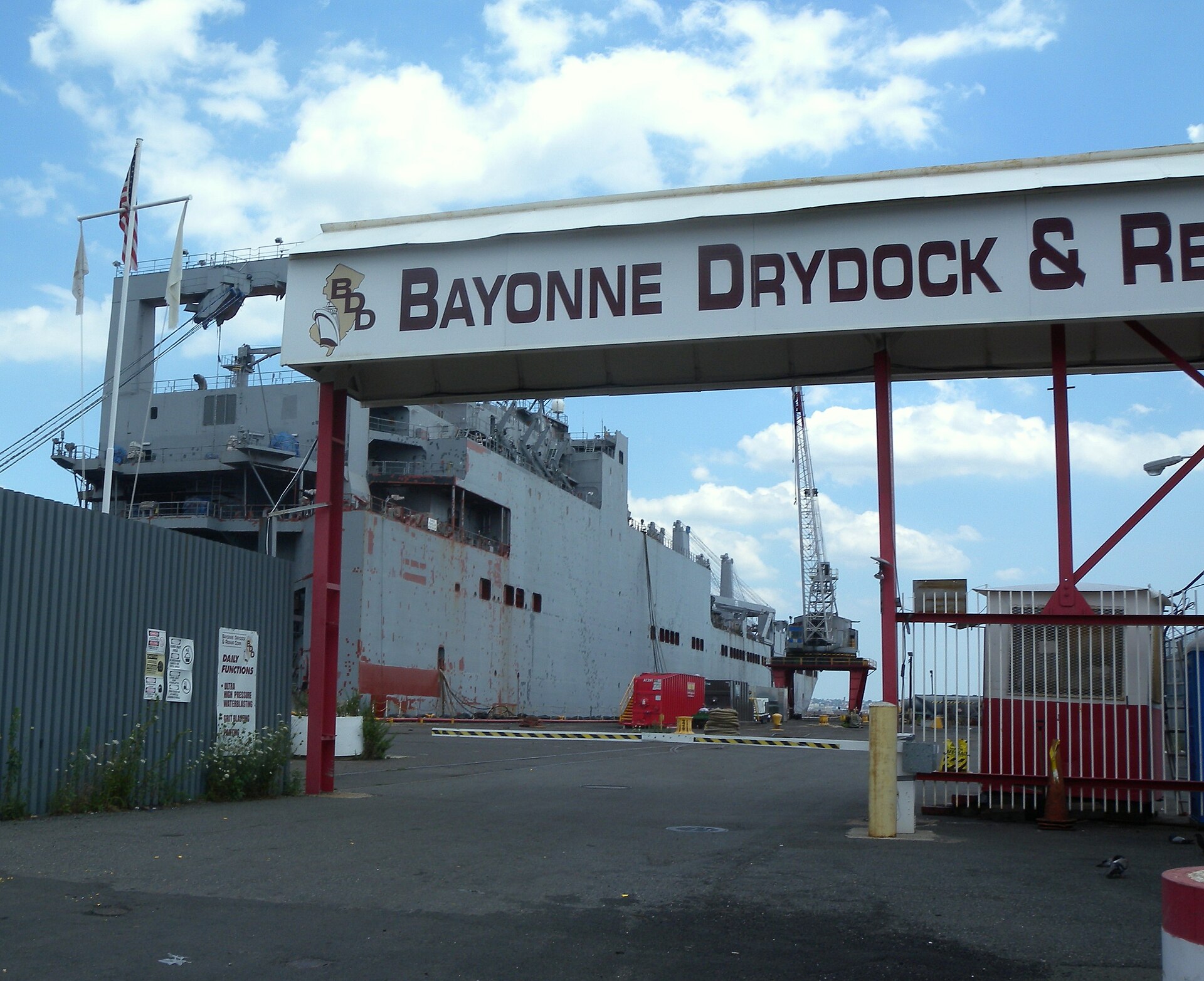 Shipyard dry dock repair facility